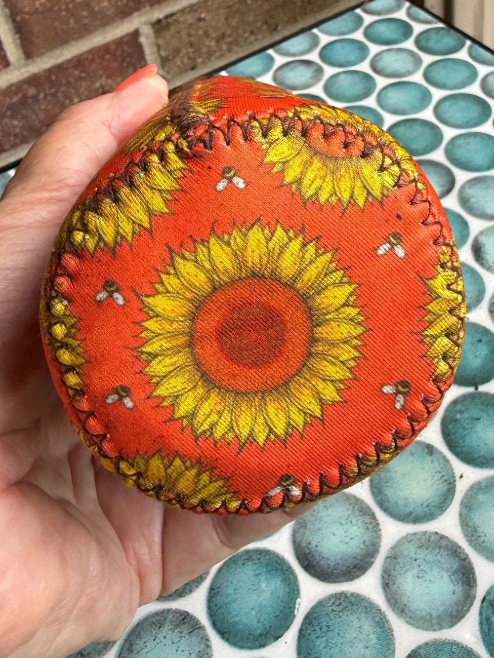 Orange Sunflower Insulated Slim Can Cooler Sleeve..12 OZ
